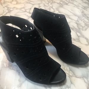 Franco Fortini Naya Open Toe Suede Heels